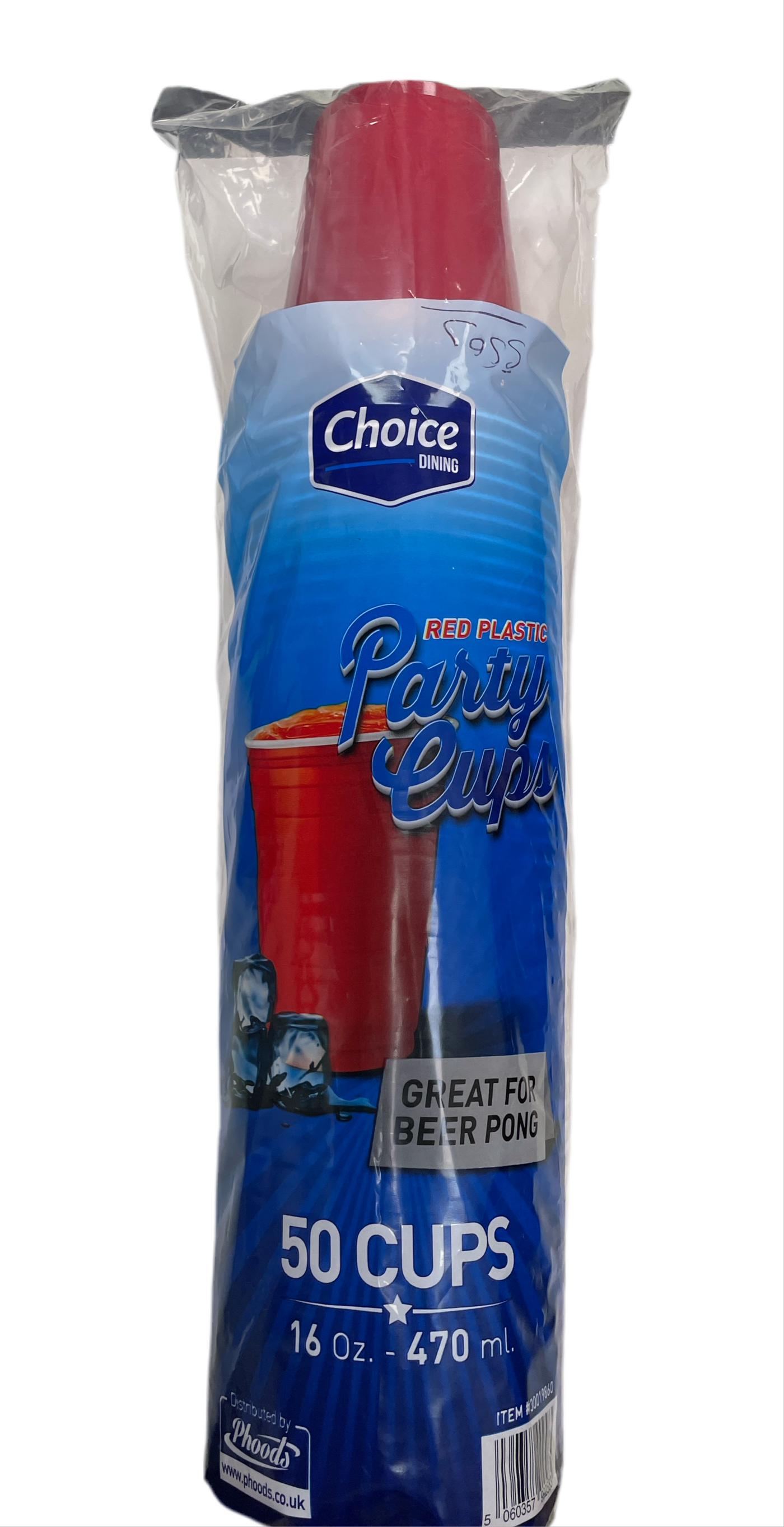 Choice Dining Red Plastic Party Cups 450ml Pack of 50 Reusable - Image 2