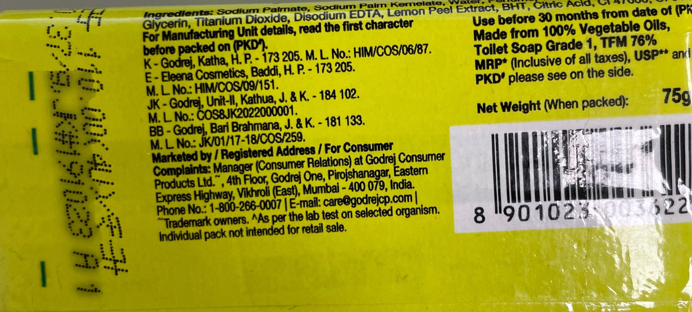 Godrej Cinthol Lime 4x75g - Image 2