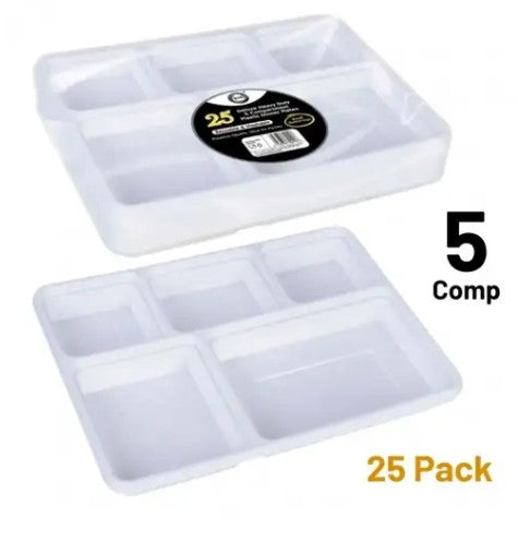 DINA 5 COMPART PLASTIC PLATES 25ps