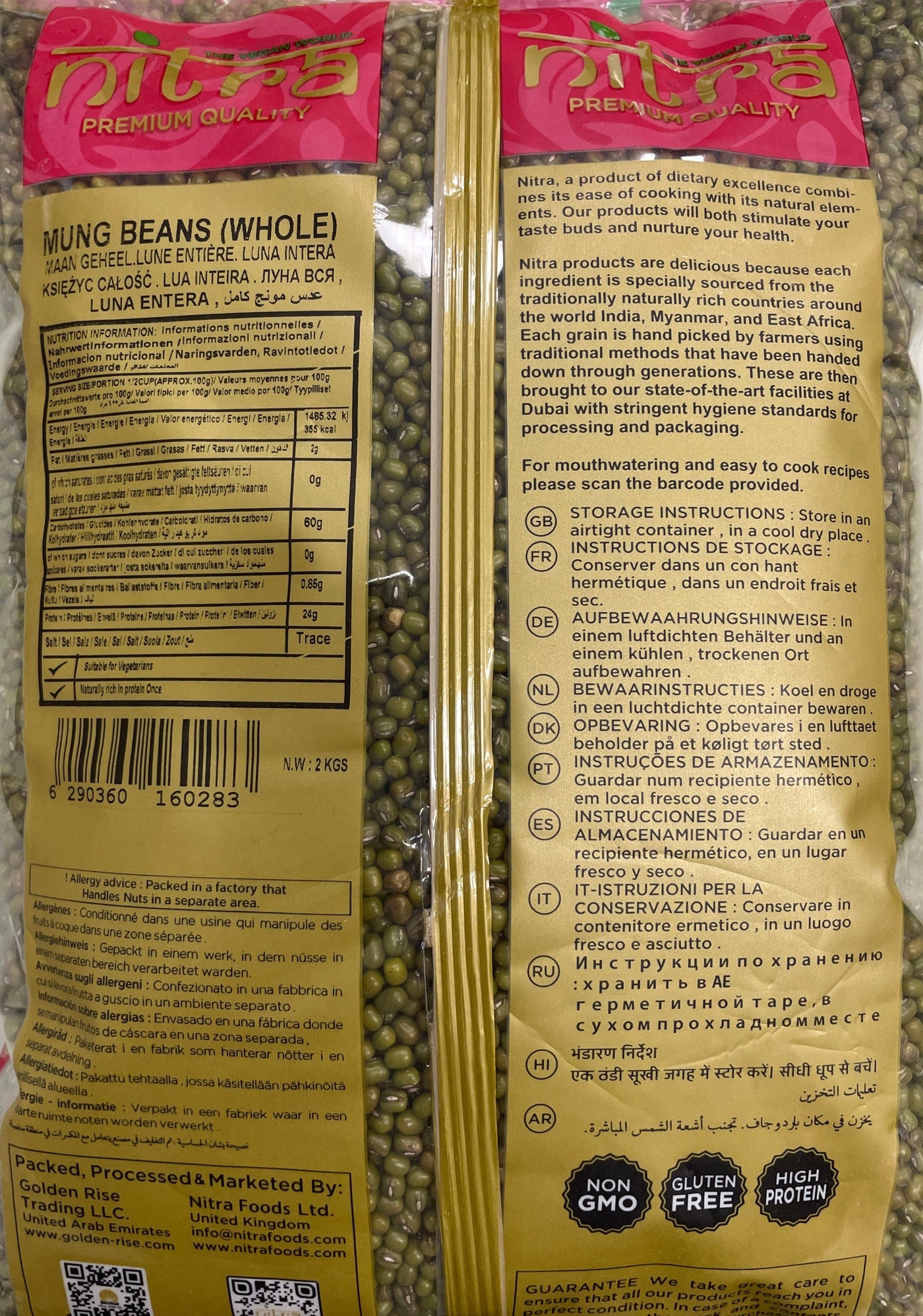 Nitra Beans Mung Whole Premium Quality 2Kg - Image 2