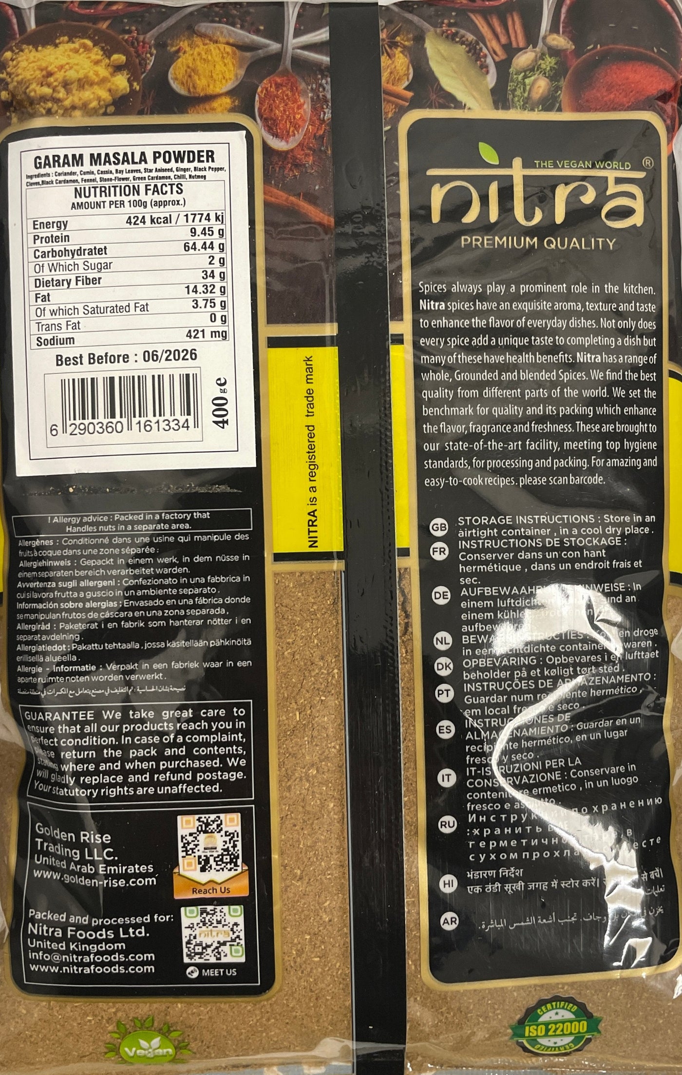 Nitra Garam Masala Powder 400g - Image 2