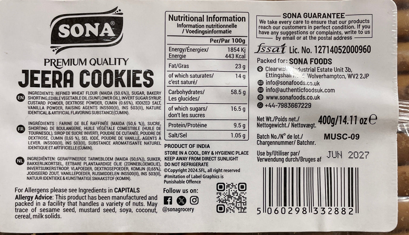 Sona Cookies Jeera 400g - Image 2
