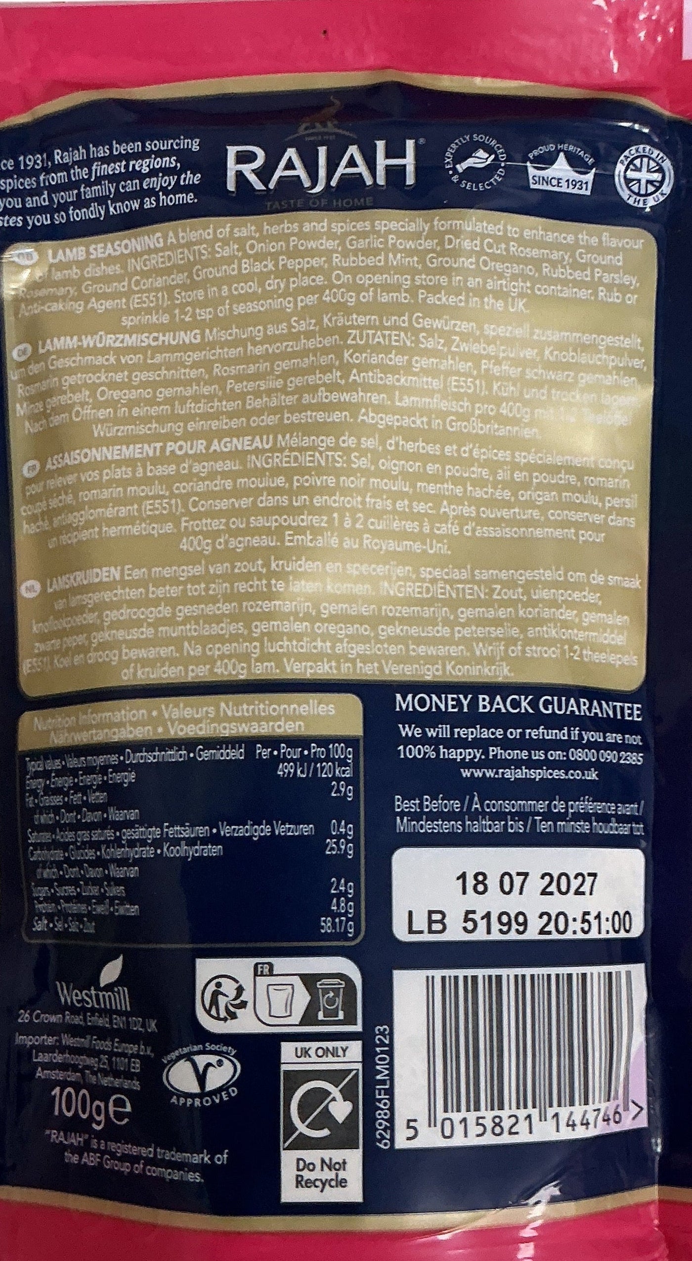 Rajah Lamb Seasoning 100g - Image 2