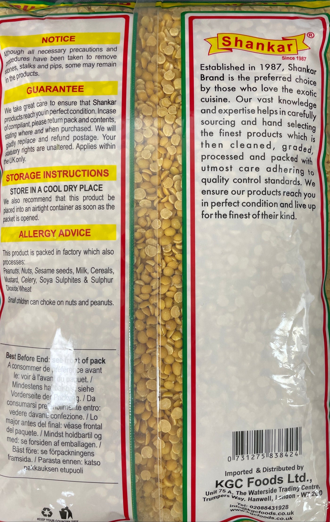 Shankar Lentils Toor Dall Indian 2Kg - Image 2