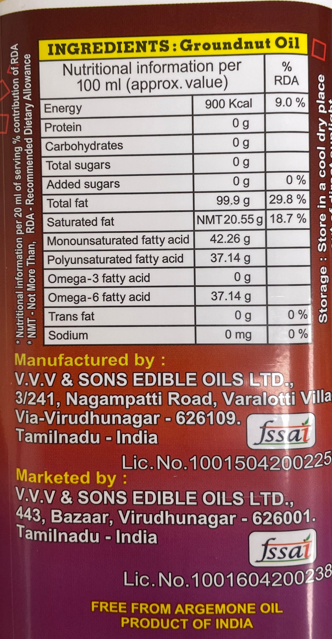 Idhayam Mantra Groundnut Oil 1ltr - Image 2