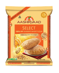 Aashirvaad Flour Select 100% MP Sharbati Wheat Atta 5kg