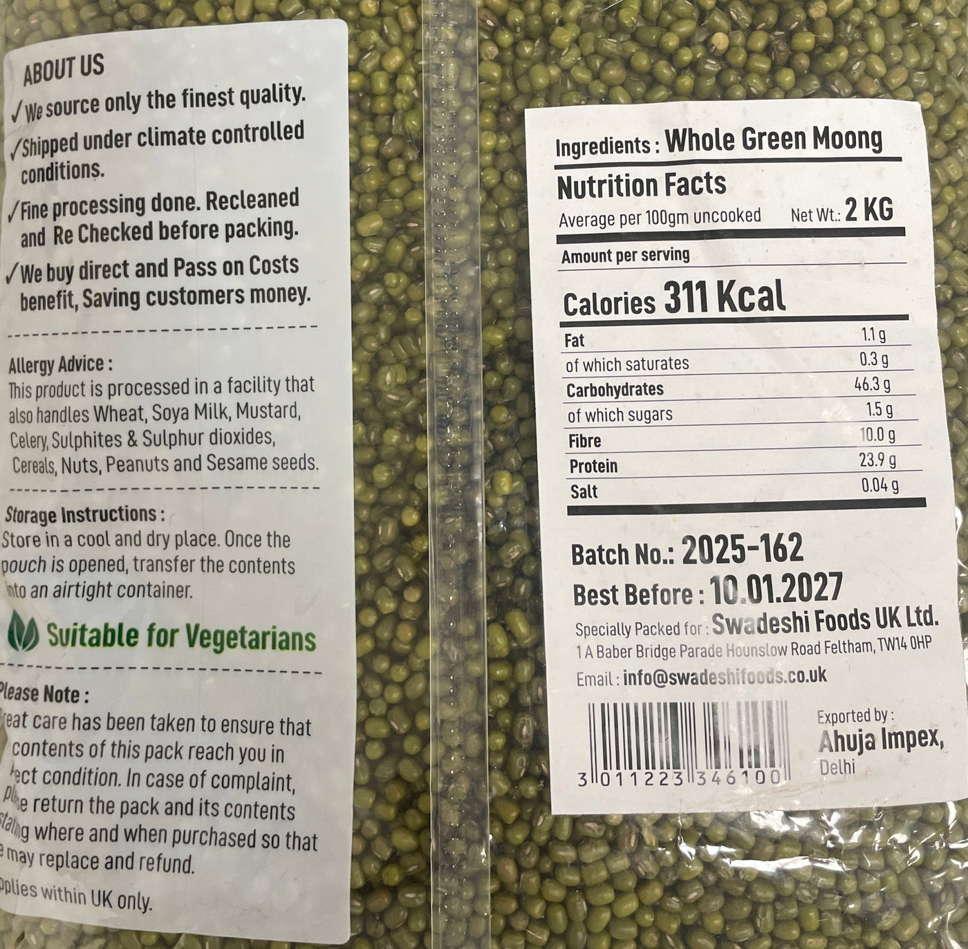 Food Factory Beans Green Mung 2Kg - Image 2
