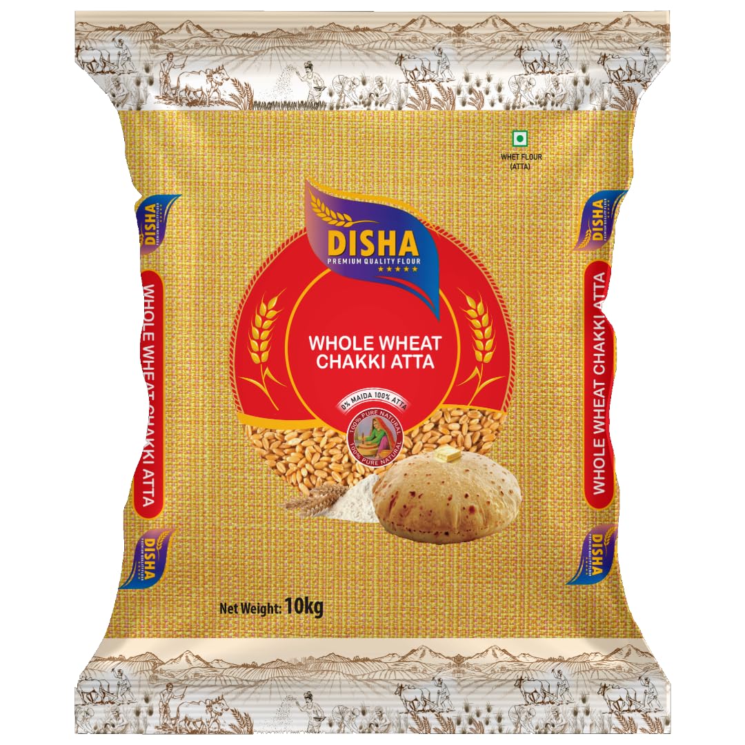 Disha Flour Whole Wheat Chakki Atta 10Kg BBE OCT 2025