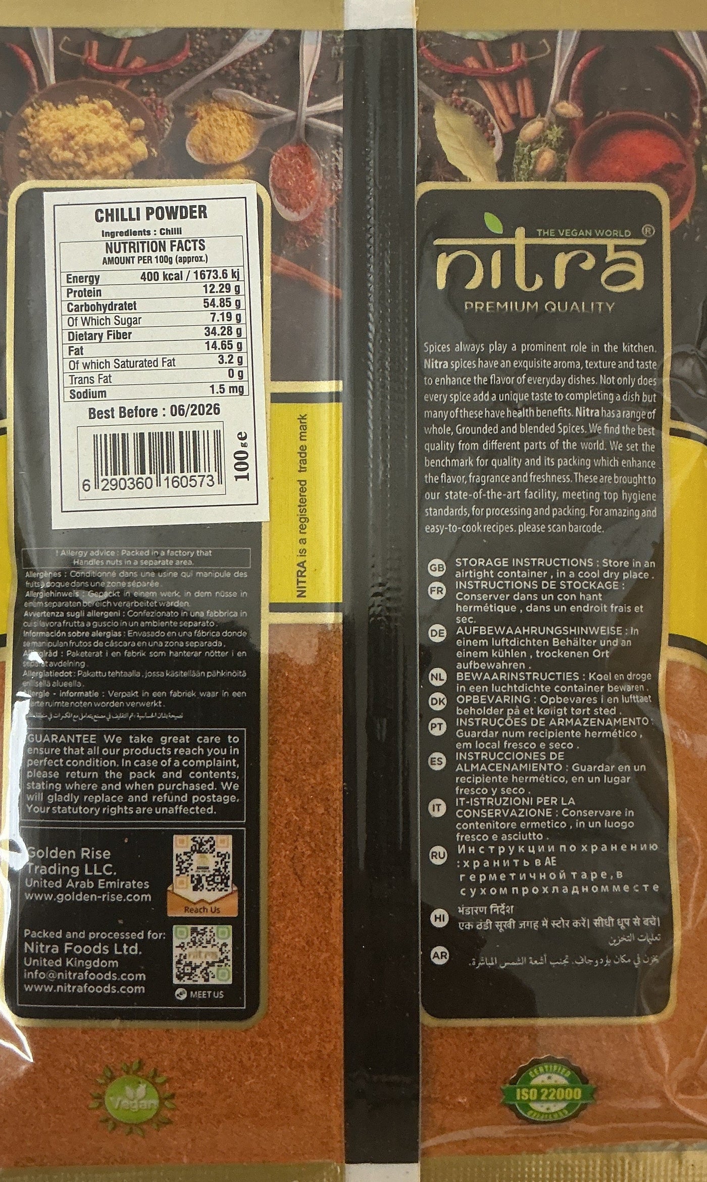 Nitra Spices Chilli Powder 100g Mix & Match Any 3 for £1.98 - Image 2