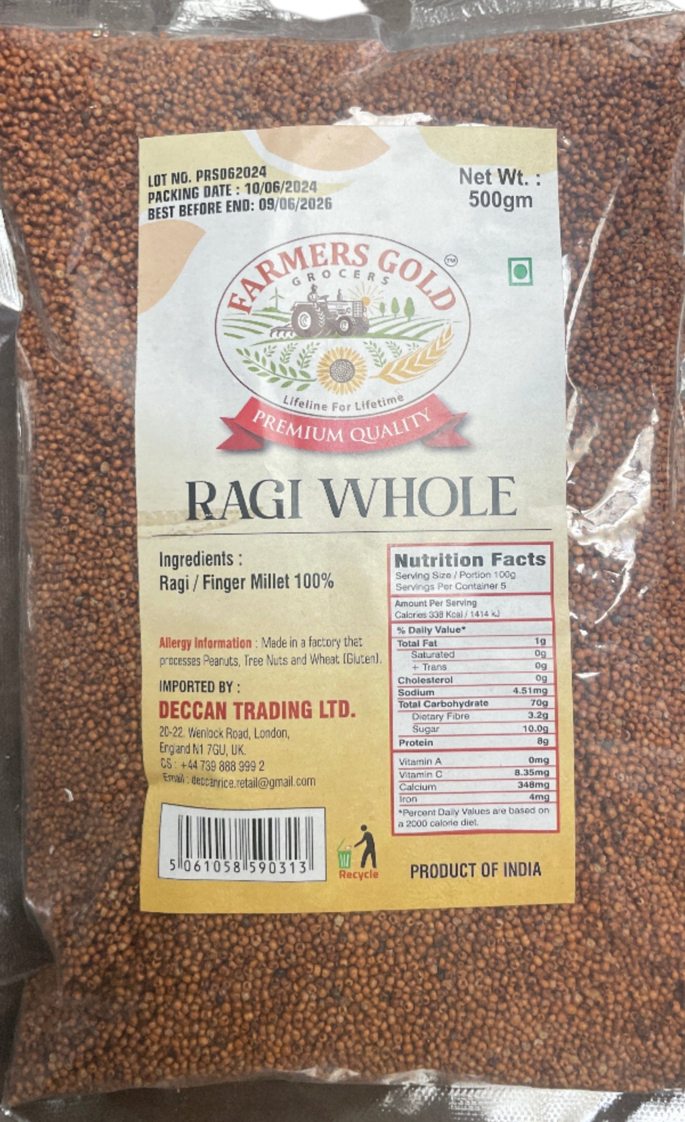 Farmers Gold Ragi Whole 500g