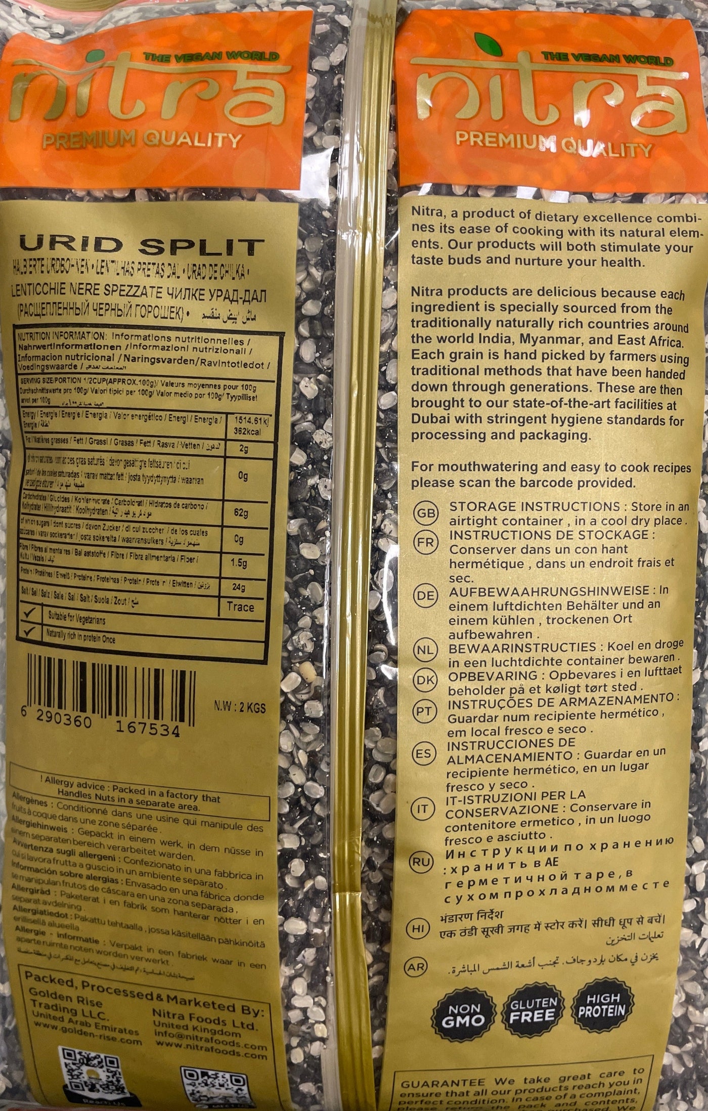 Nitra Lentils Urid Split Dall Premium Quality 2Kg - Image 2
