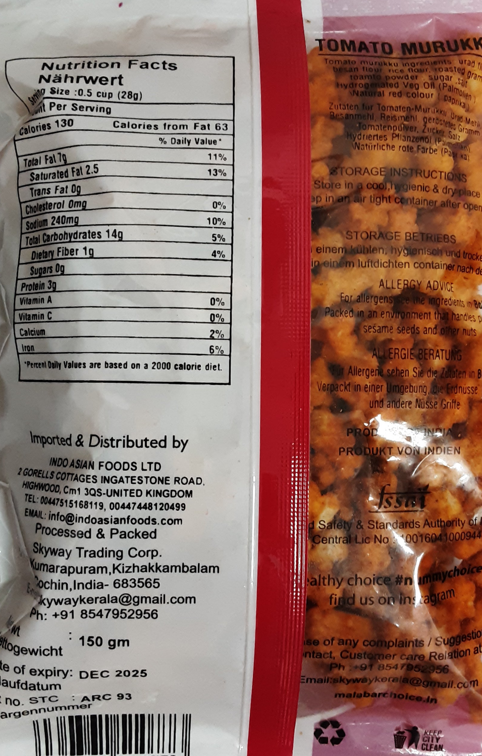 Malabar Choice Tomato Murukku 150g - Image 2