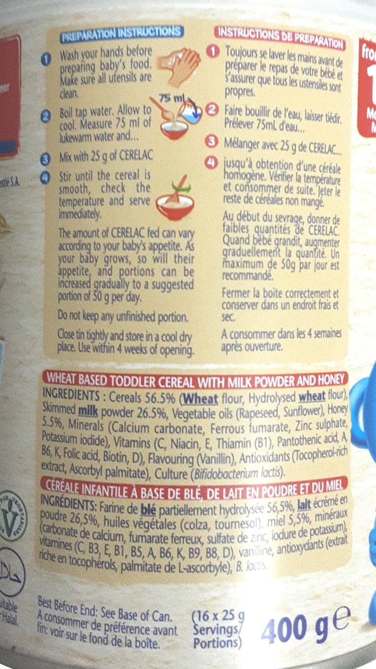 Nestle Cerelac Honey and Wheat 400g - Image 2