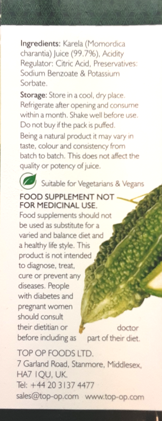 Top Op Karela Juice 500ml - Image 2