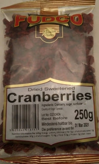 Fudco Dried Sweetened Cranberries 250g