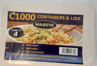 Majestic Containers & Lids Re Usable 4 pcs c1000