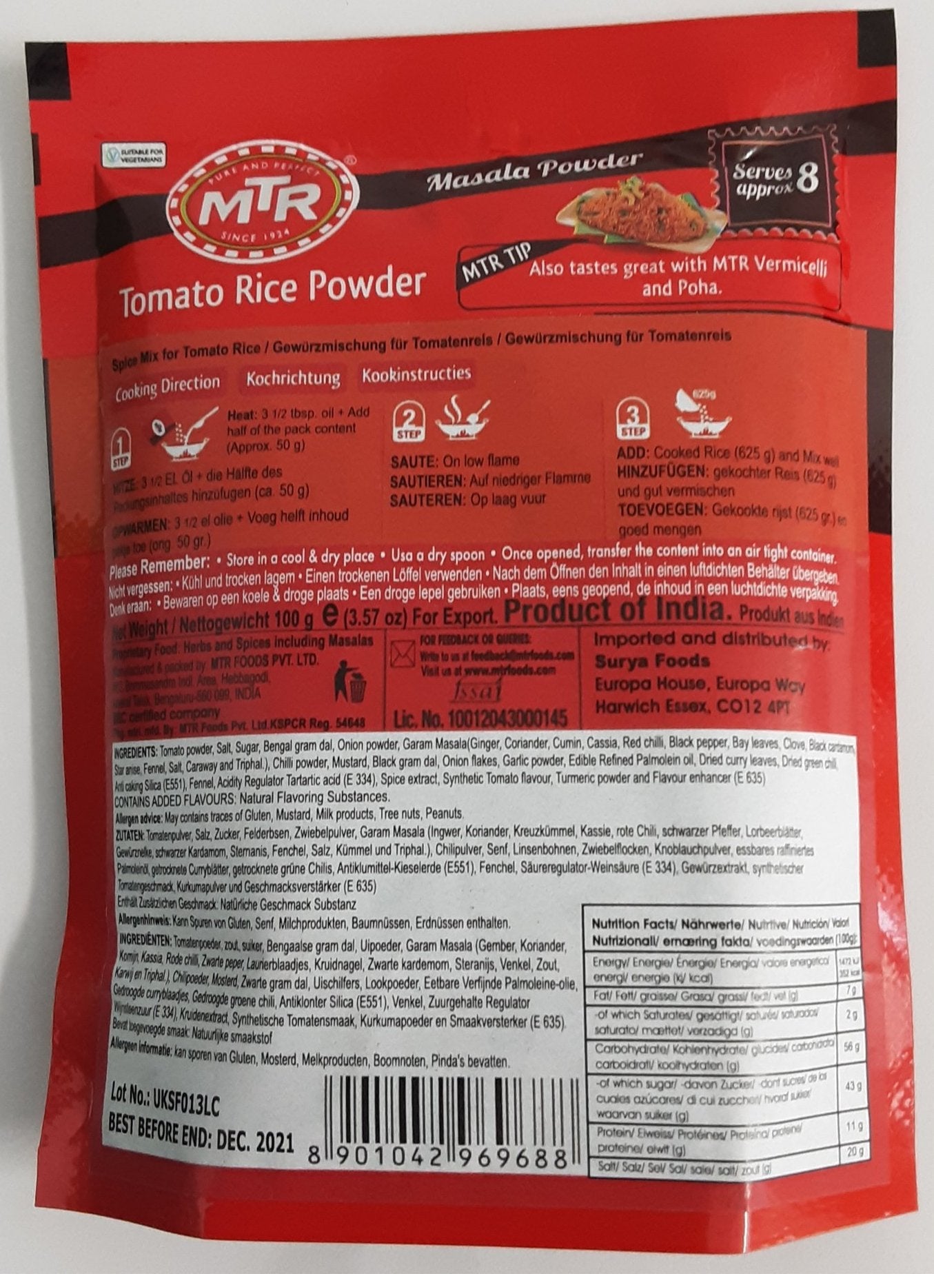MTR Tomato Rice Powder 100g - Image 2