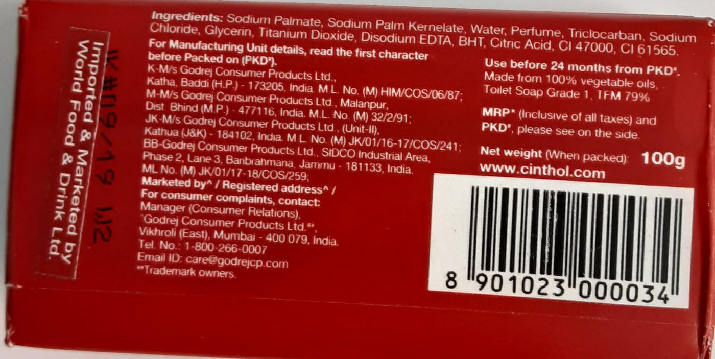 Cinthol Soap Original Deodorant and Complexion 100g - Image 2