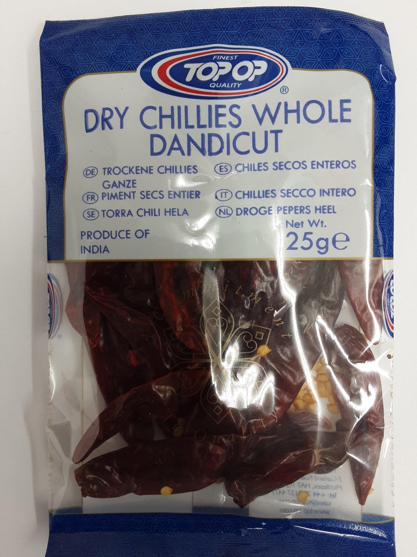 Top Op Dry Chillies Whole Dandicut 25g