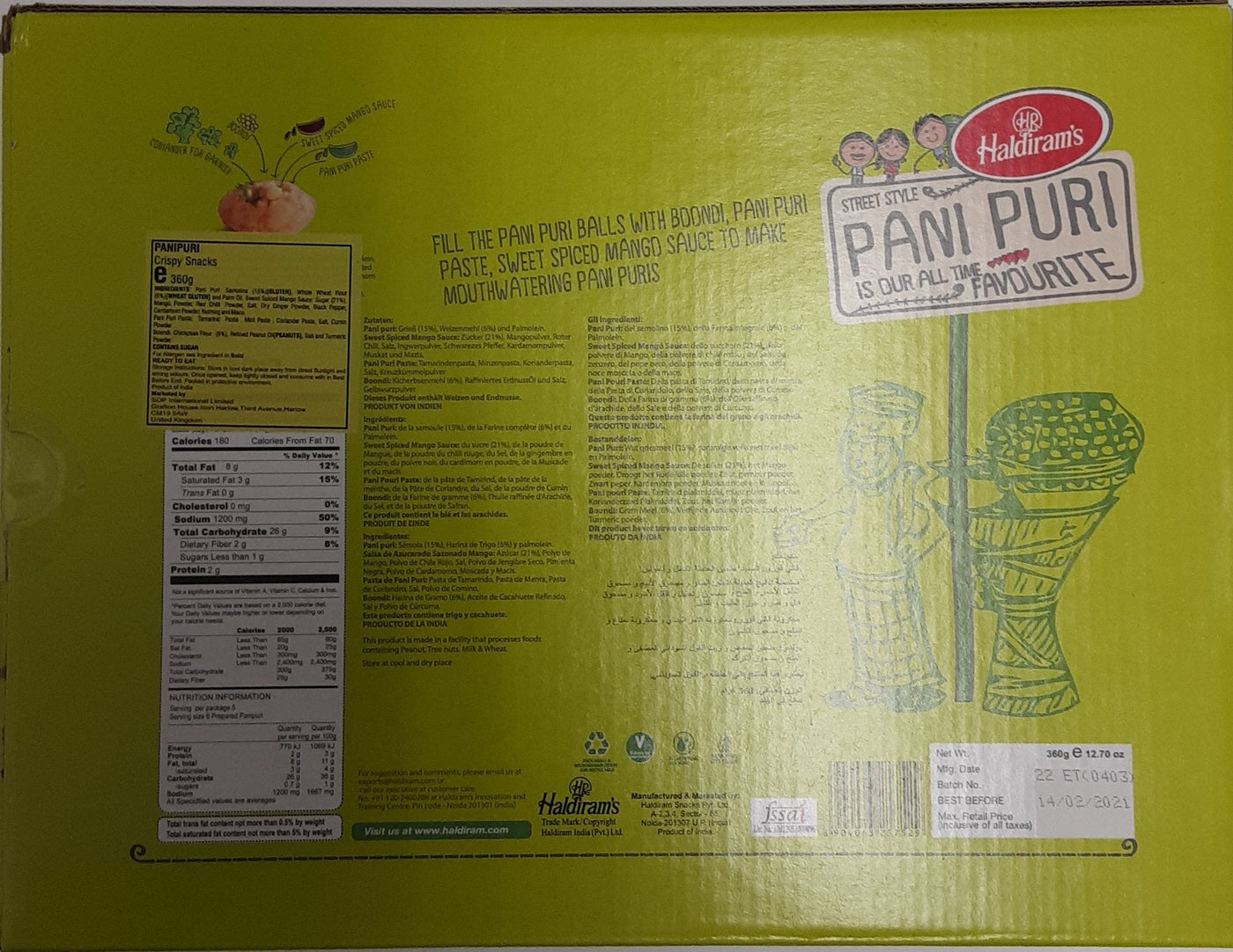 Haldirams Pani Puri Kit 30 Piece 360g PM - Image 2