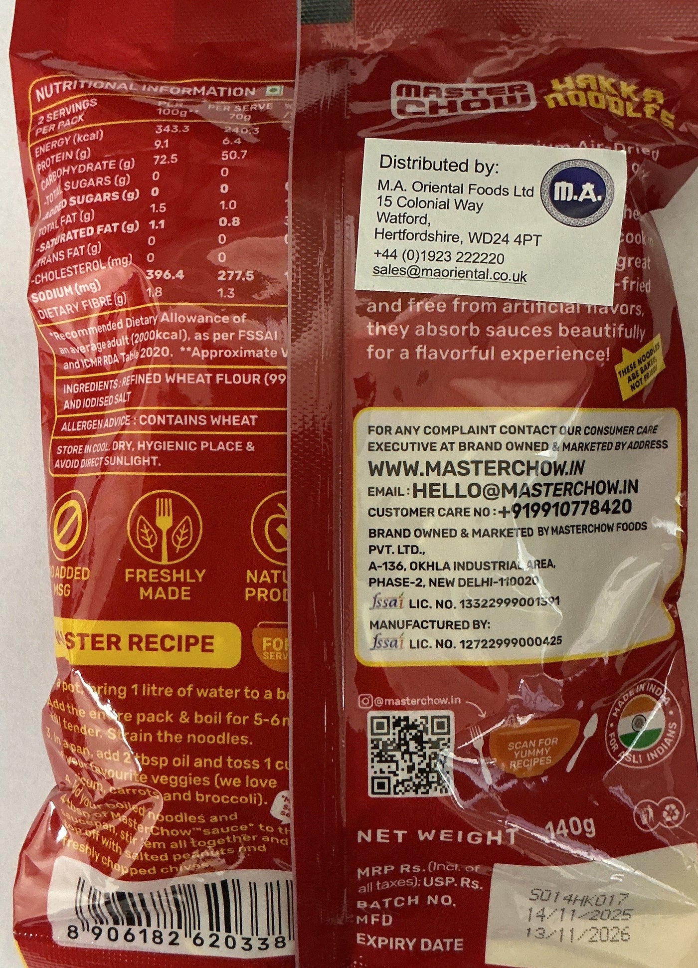 Master Chow Hakka Noodles 140g - Image 2