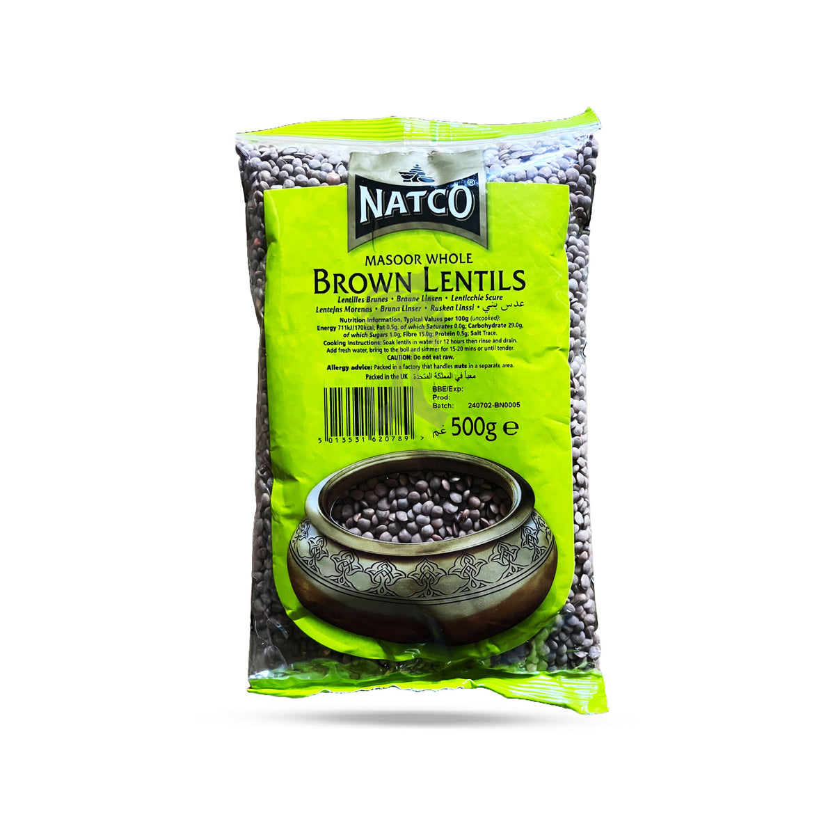 Natco Brown Lentils 500g