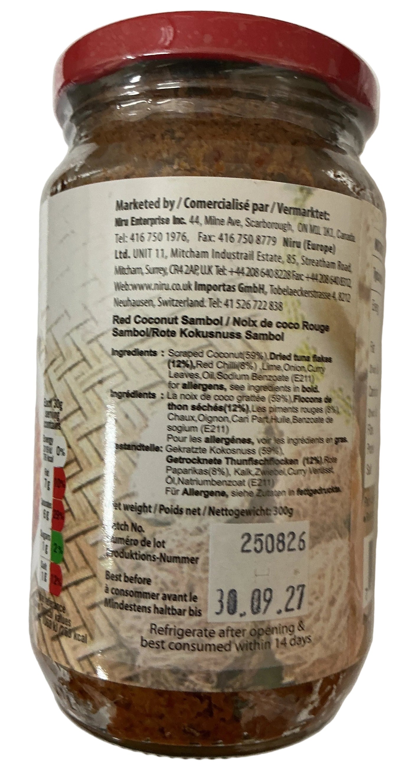 Niru Chutney Red Coconut Sambol 300g - Image 2