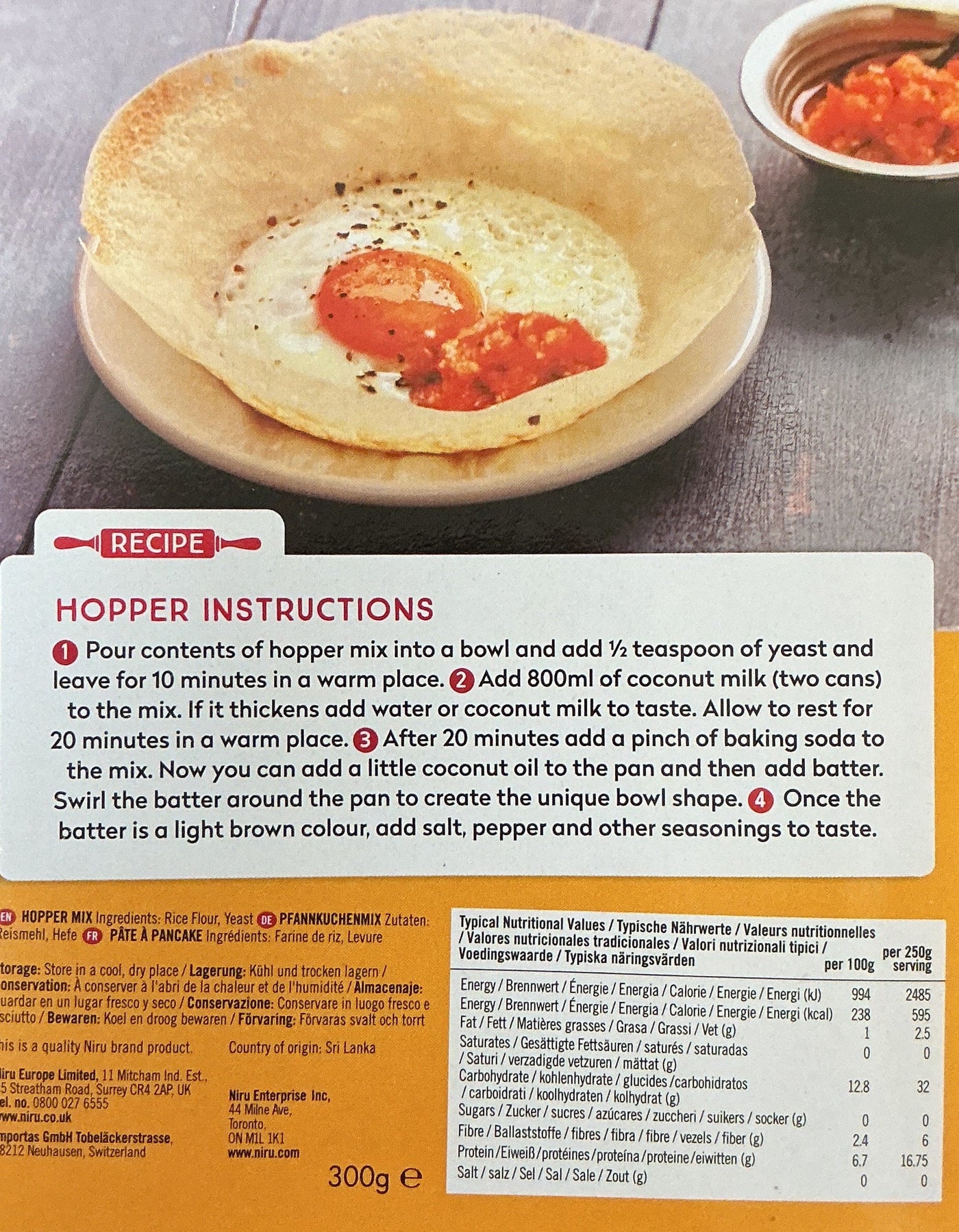 Niru Instant Hoppers Mix White 300g - Image 2