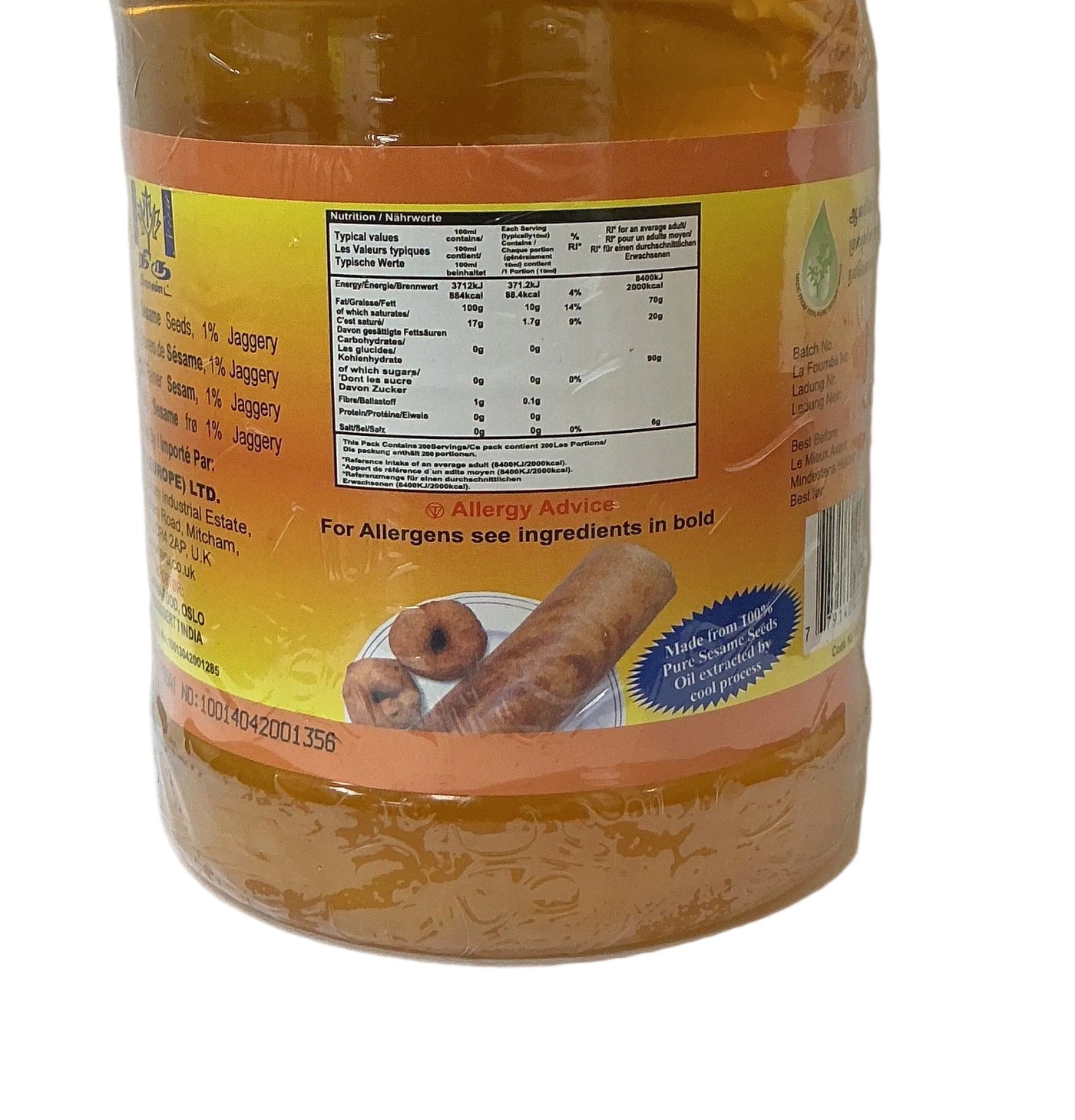 Niru Oil Sesame Pure Gingelly 2ltr - Image 2