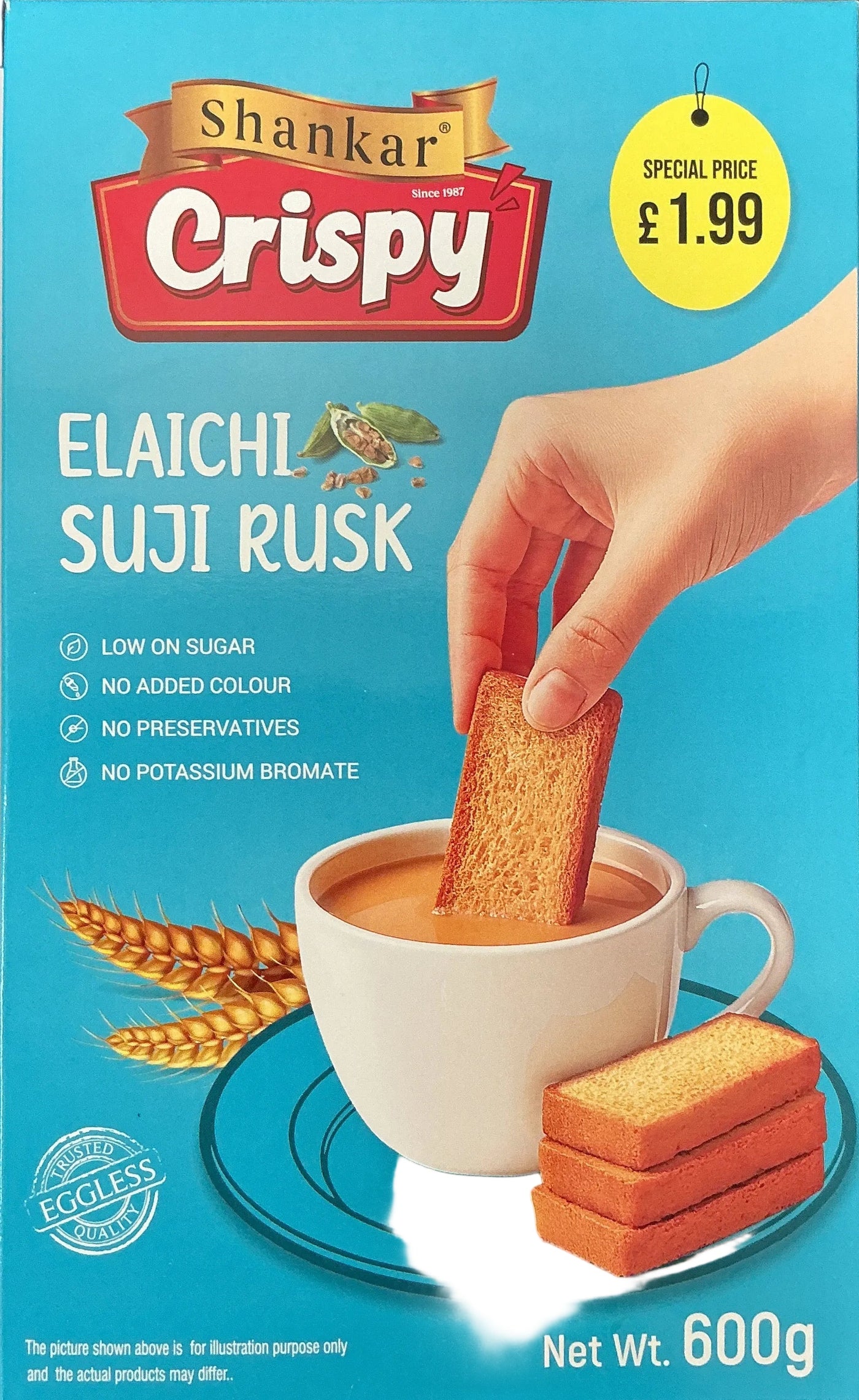 Shankar Crispy Suji Rusk Elaichi 600g