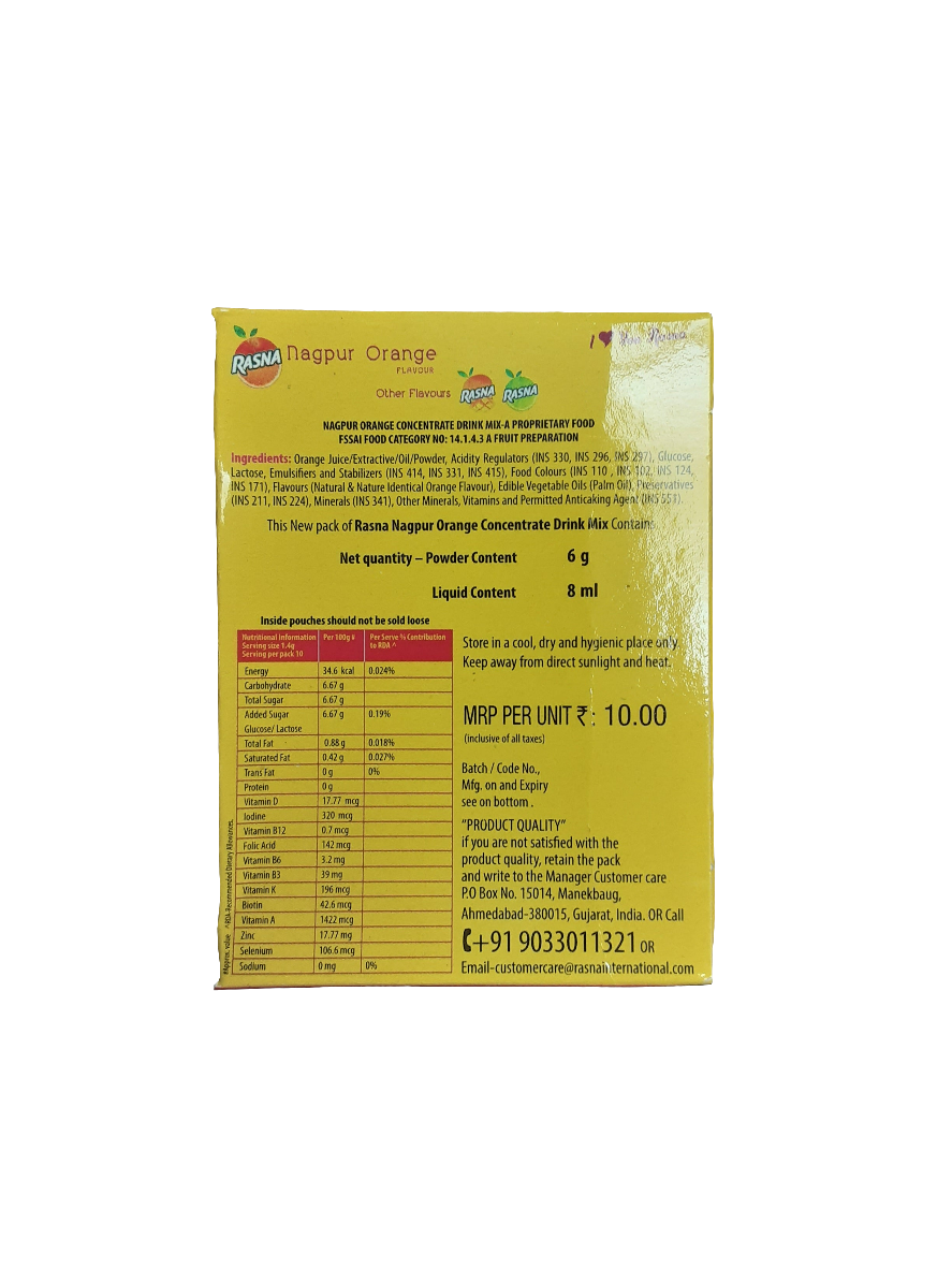 Rasna Nagpur Orange Flavor 6 Pack - Image 2