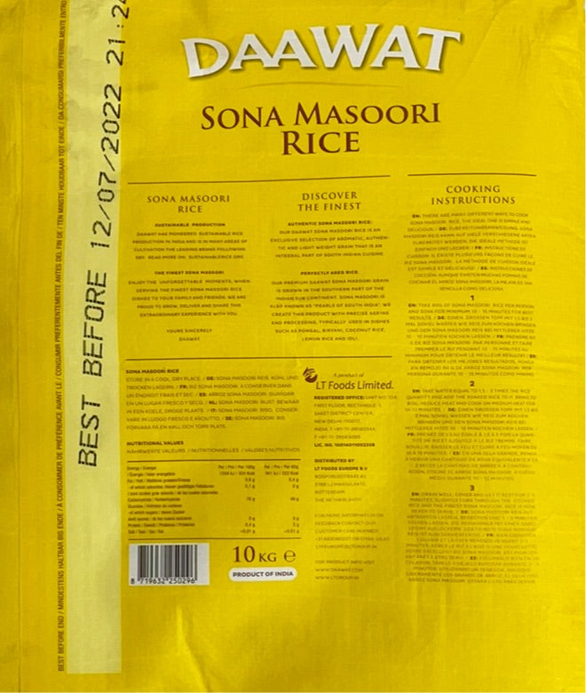 Daawat Rice Sona Masoori 10kg - Image 2