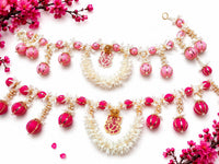 Pink & White Floral Ganesh Toran