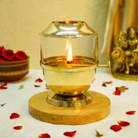 Golden Brass Diya Candle Holder