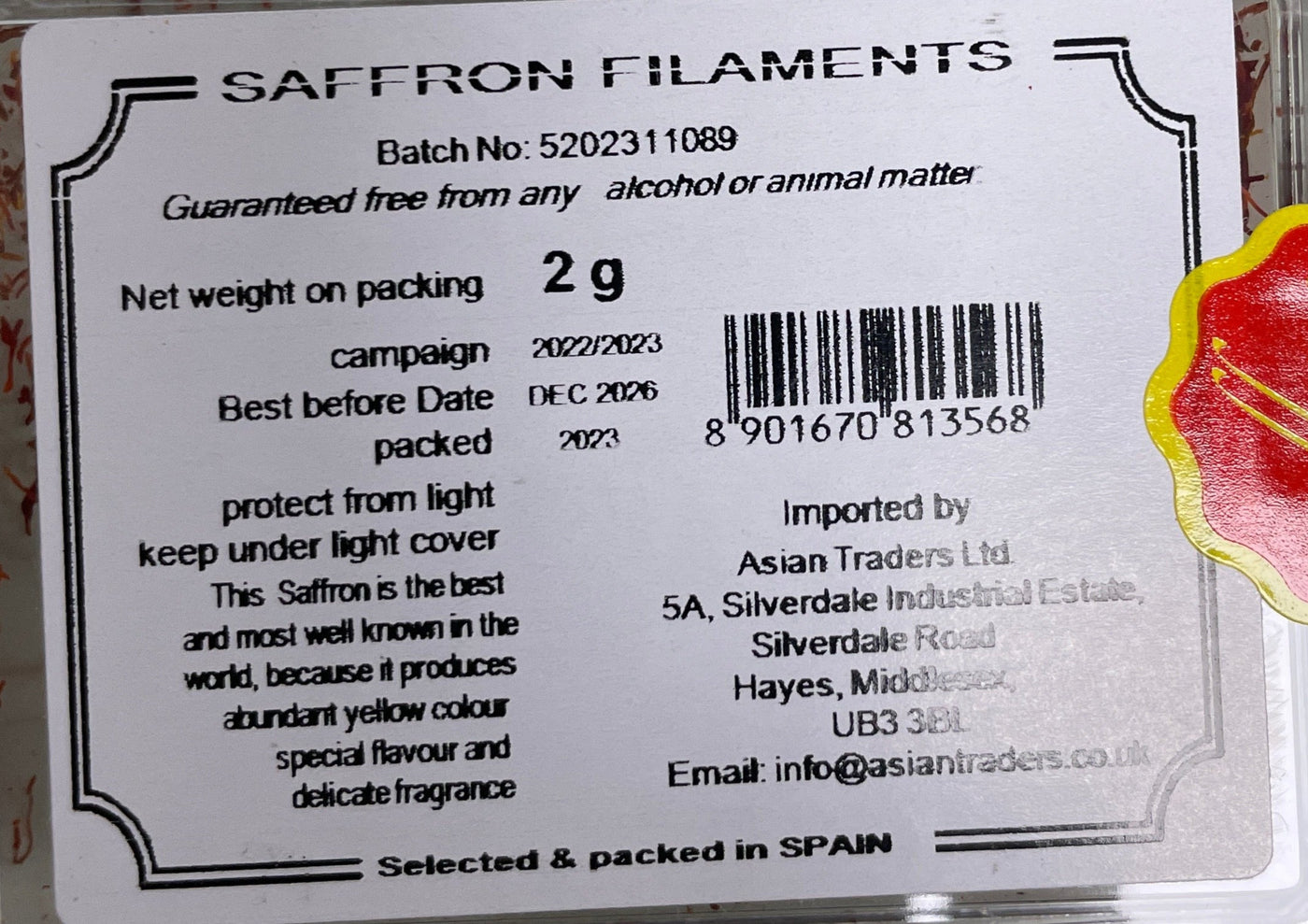 Saras Saffron 2g - Image 2