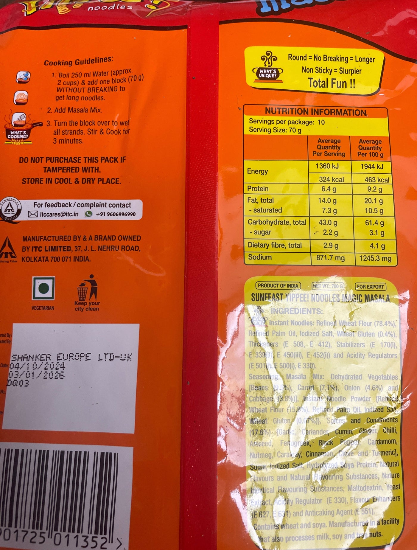 Yippee Noodles Magic Masala 10pk 700g - Image 2