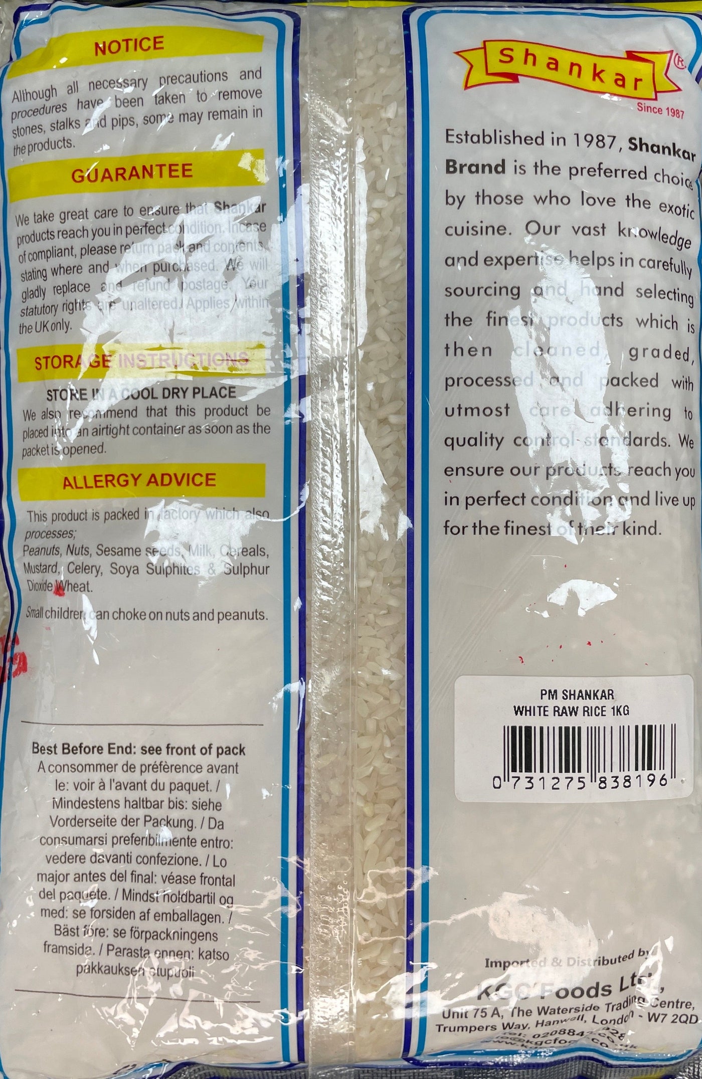 Shankar Rice White Raw 1Kg - Image 2