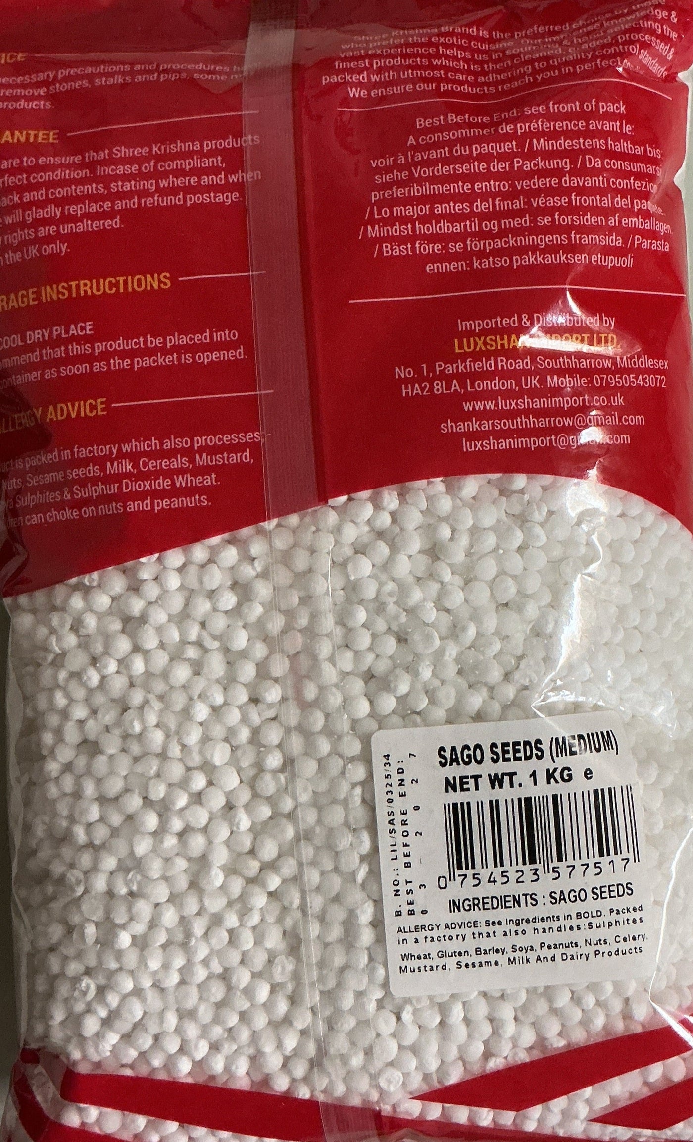 Shree Krishna Sago Seeds Medium 1Kg - Image 2