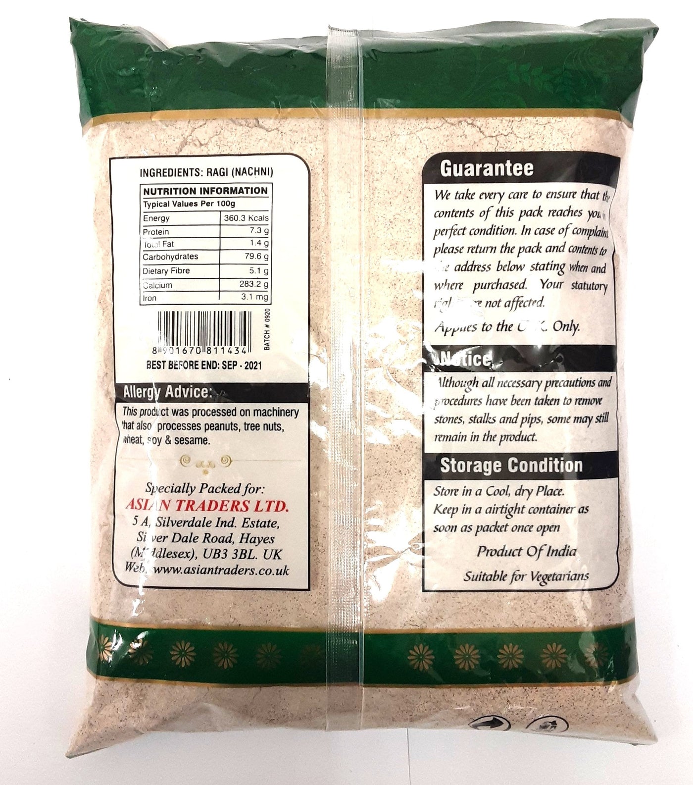 Saras Ragi Nachni Flour 1kg - Image 2