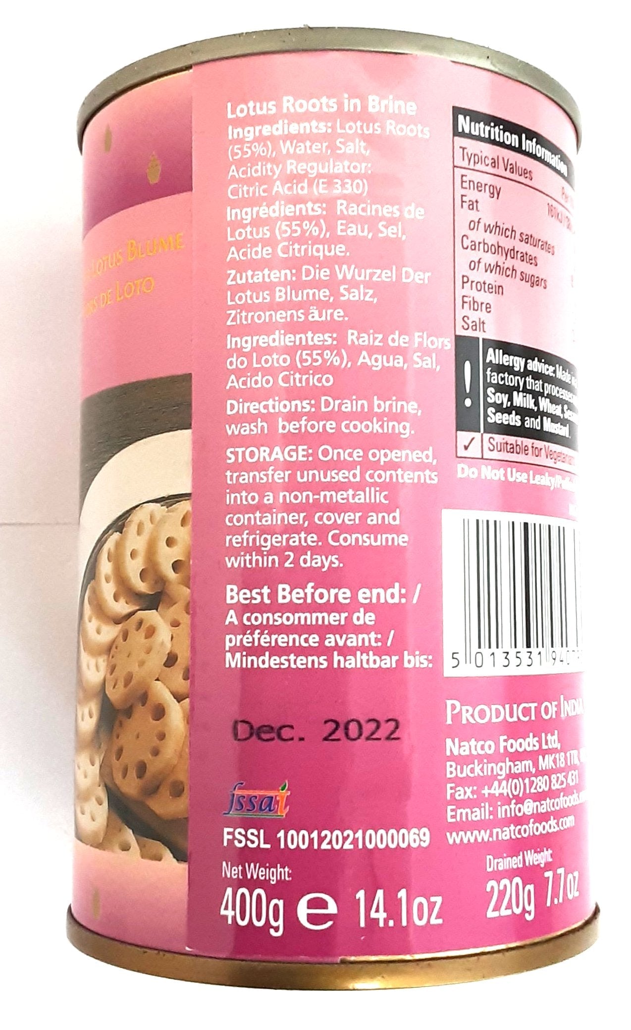 Natco Lotus Roots in Brine 400g - Image 2