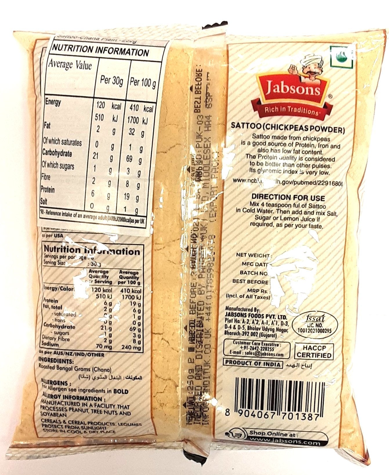 Jabsons Sattoo Chana Powder 250g - Image 2