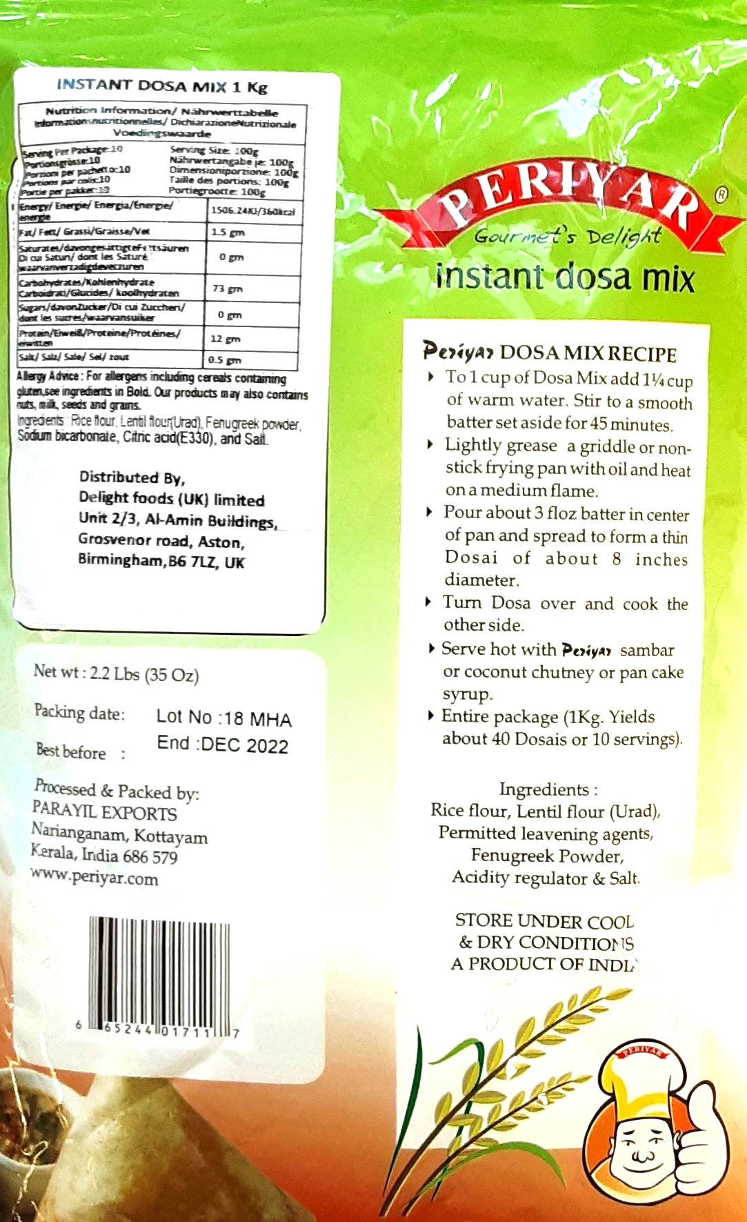 Periyar Instant Mix Dosa 1kg - Image 2