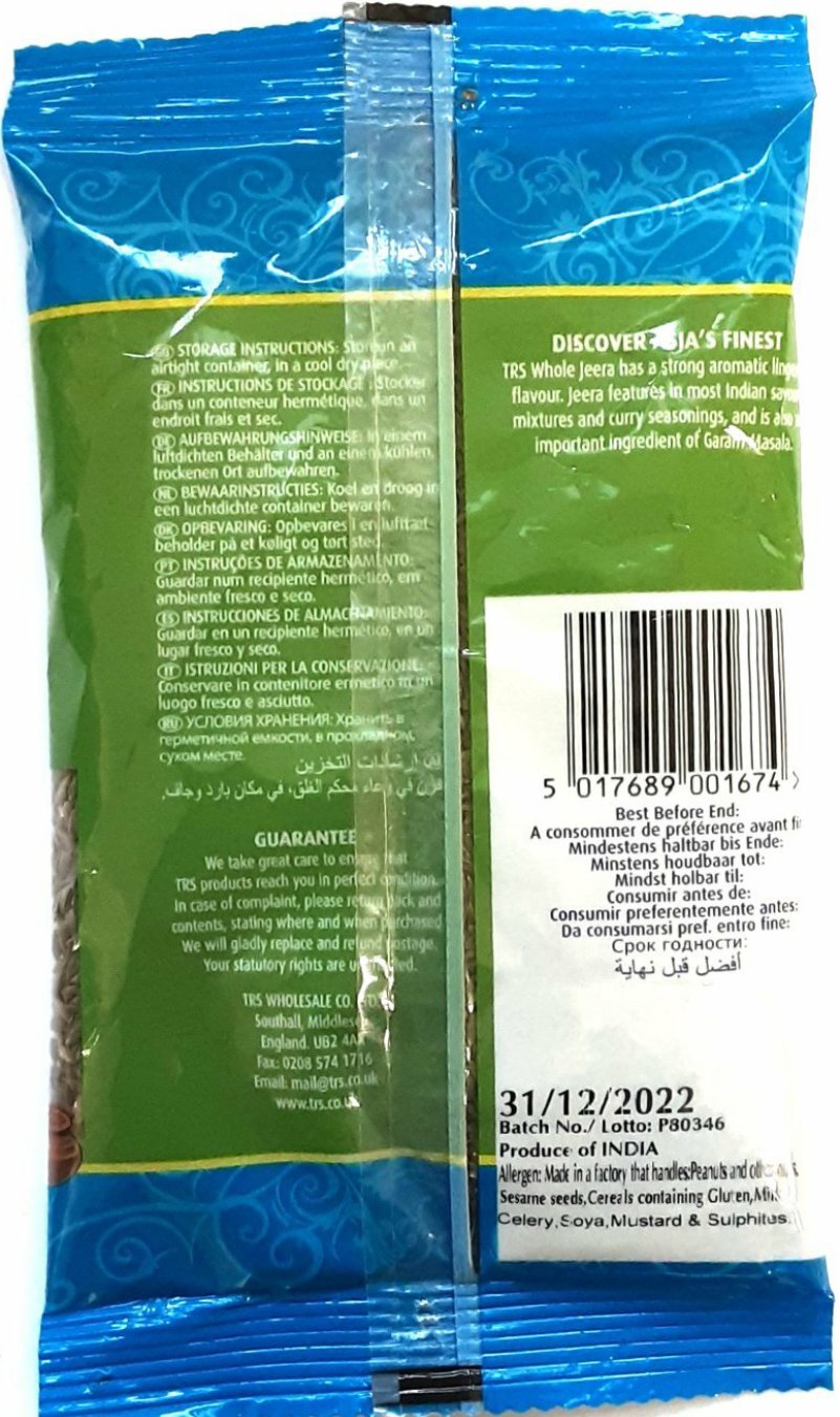 TRS Cumin Jeera Seeds Whole 100g - Image 2