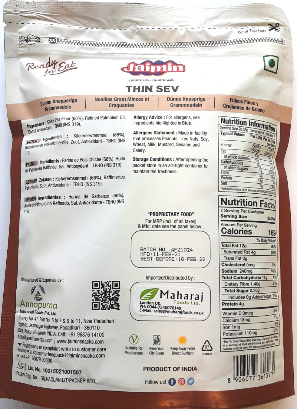 Jaimin Sev Thin 200g - Image 2