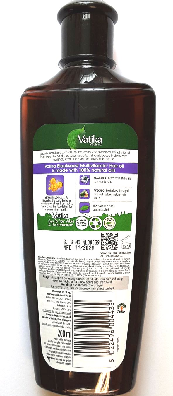 Vatika Blackseed Multivitamin Hair Oil 200ml - Image 2