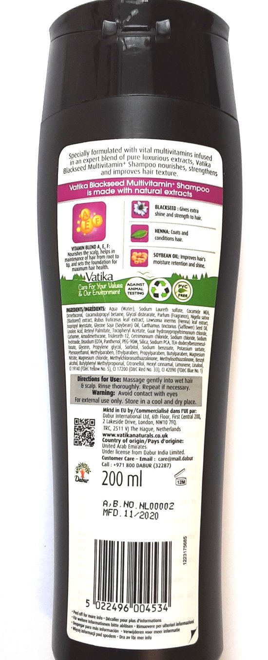 Vatika Blackseed Multivitamin Shampoo 400ml - Image 2