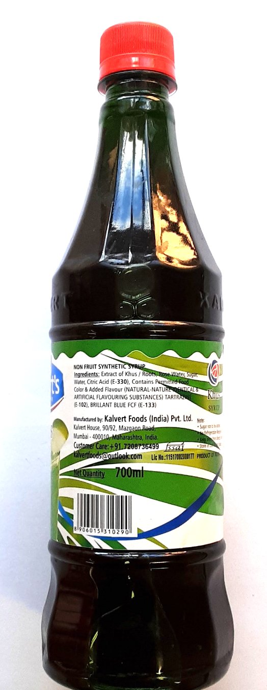 Kalverts Syrup Khus 700ml - Image 2