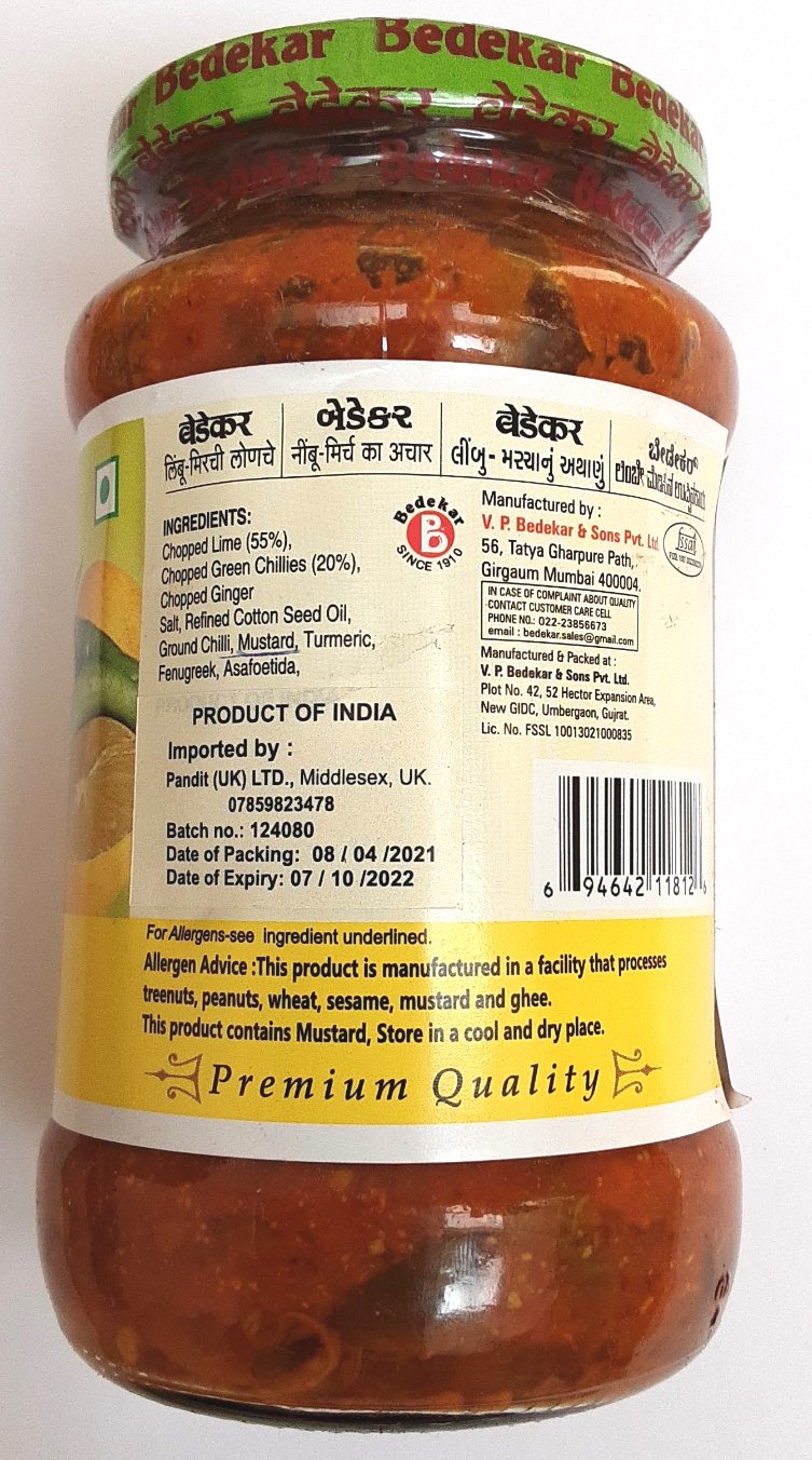 Bedekar Pickle Lime Chilli 400g - Image 2