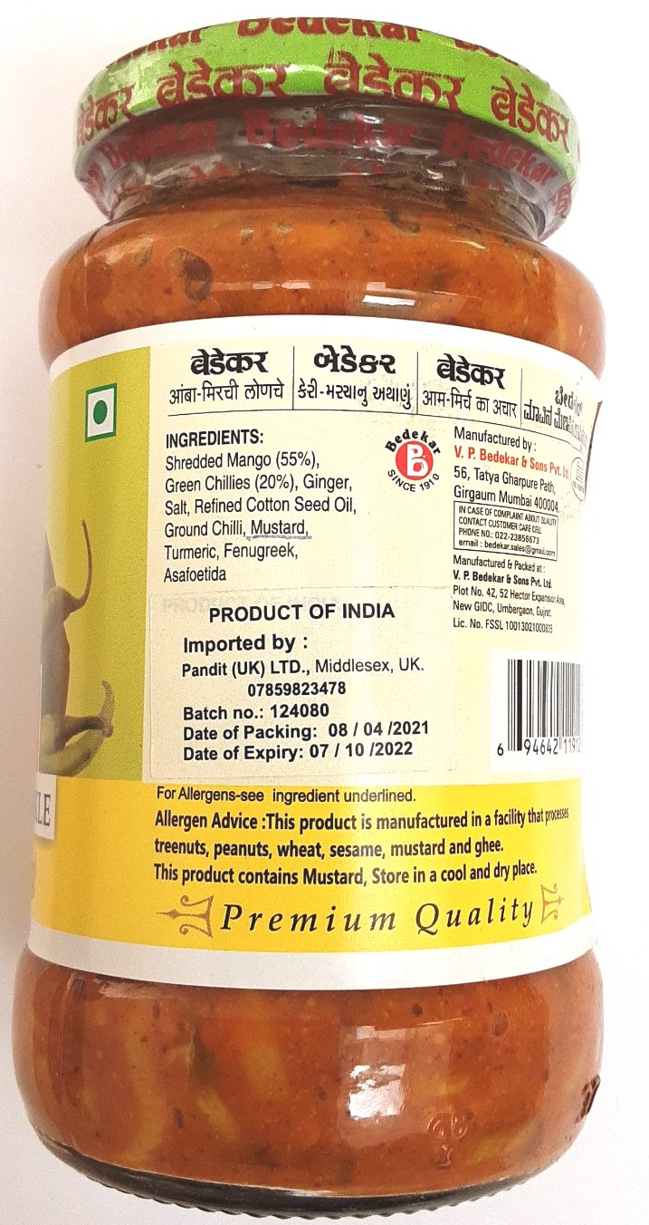 Bedekar Pickle Mango Chilli 400g - Image 2