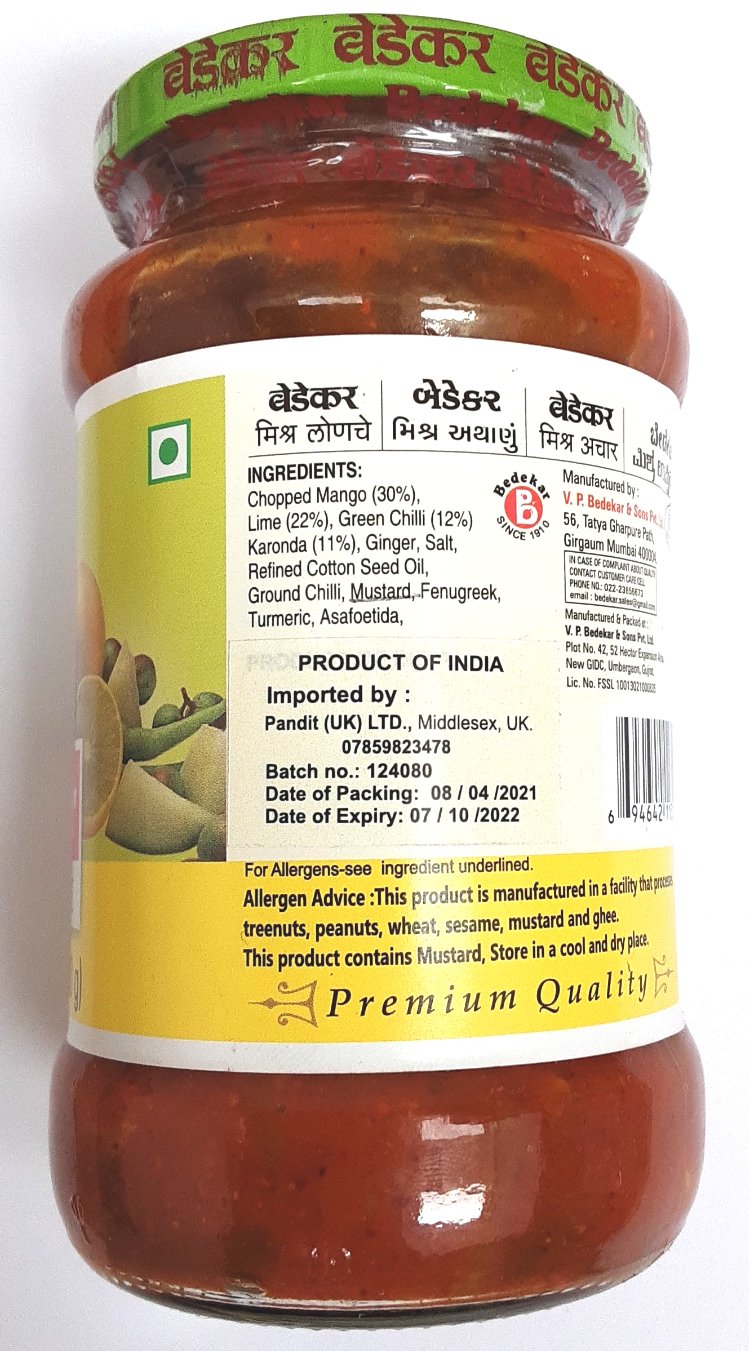 Bedekar Pickle Mixed 400g - Image 2